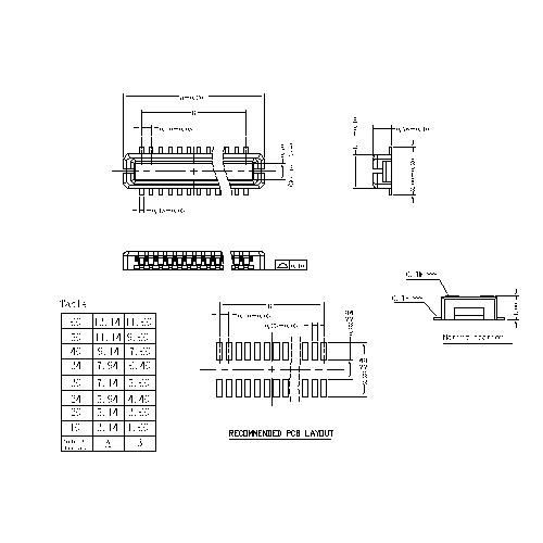 0.4mm Board to Board connector,male, mating Height=1.00mm BB0.4M-1.0XXX02