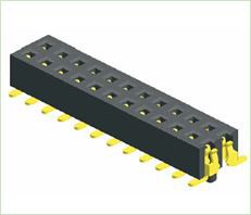 0Type CMS à double rangée d'en-tête femelle de 0,8 mm