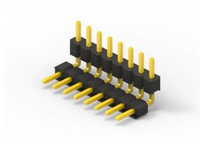 Type d'angle en plastique à double embase à broches de 1,27 mm