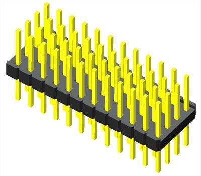 2.00 mm Tête de broche à quatre rangées de type droit