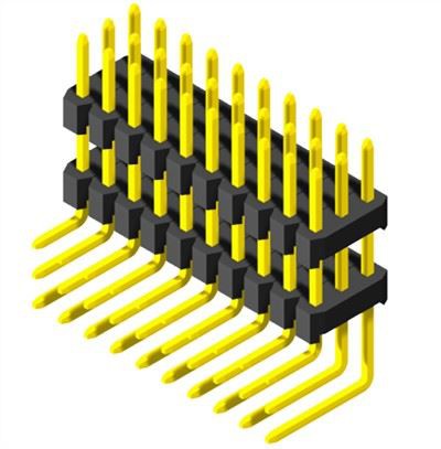 Type d'angle en plastique double à trois rangées de pas de 2.00 mm