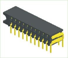 2.54mm En-tête femelle Double rangée Angle Latéral EntréeH: 5.9