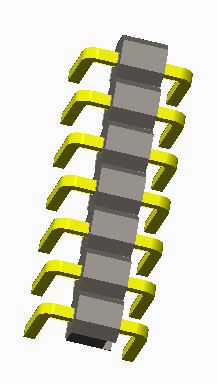 Embase à broches de 2,54 mm, type U à une rangée