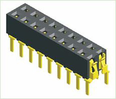 2.54mmEn-tête de femme Double rangéeType de pied de pied de pouce